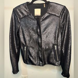Rebecca Taylor Black Sequin Jacket